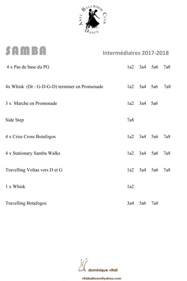Samba Intermédiaires 2017 2018